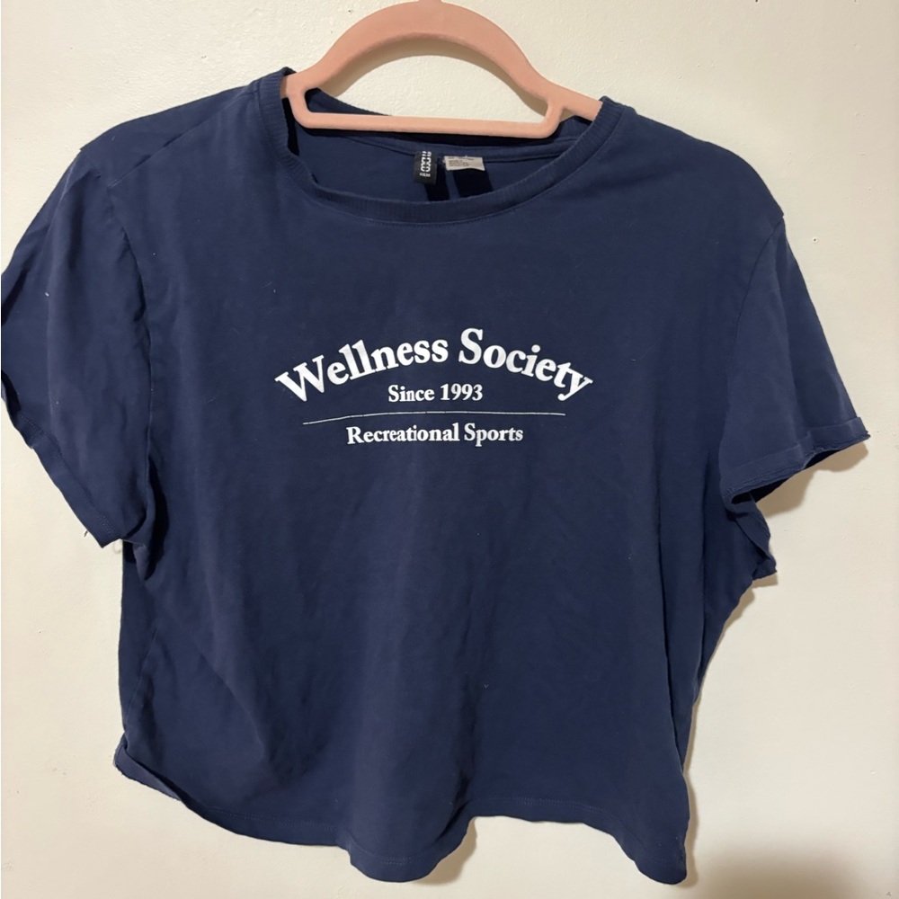 H&M Navy Blue Wellness Society Tee
